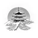 mount fuji torii gate great wave tattoo design idea