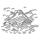 mount fuji large tattoo design idea