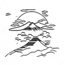 mount fuji large tattoo design idea