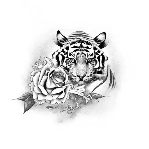 15+ Best Tiger and Rose Tattoo Designs | PetPress | Rose tattoos, Sleeve  tattoos, Tattoo designs