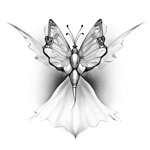 dove rose butterfly  tattoo design idea