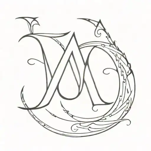alphabet M M tattoo design idea