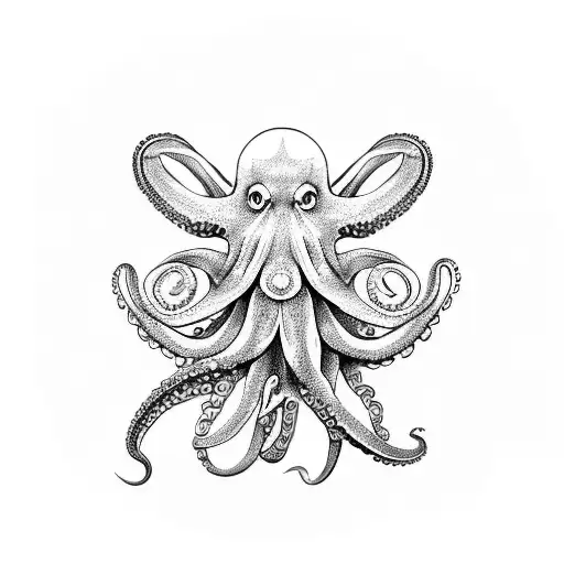 Octopus on top and a crab below tattoo design idea