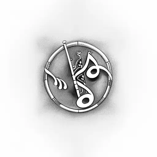 A tattoo design combining musical notes with a bike chain, symbolizing the client's love for music and bike riding tattoo design idea