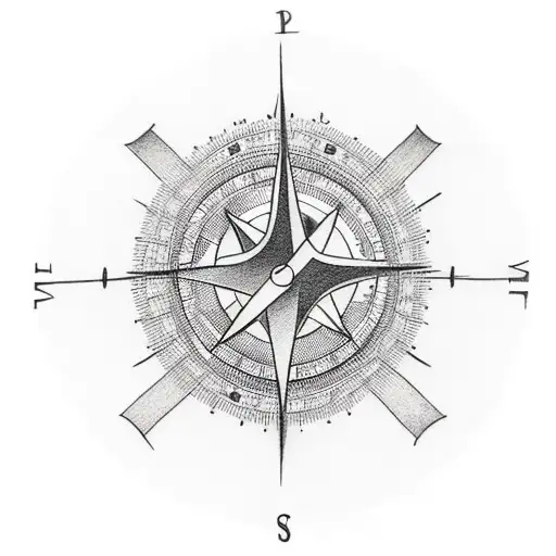 Illustrate a tattoo that symbolizes the love for sports and the compass tattoo design idea