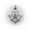 police with saint benedict medal tattoo design idea