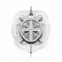 saint benedict medal tattoo design idea