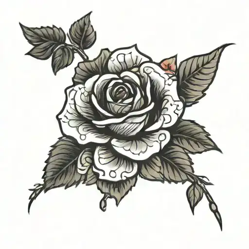 rose patchwork tattoo tattoo design idea
