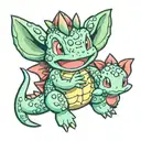 Treeko Totodile cuddling Bulbasaur tattoo design idea