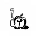 an apple juice box with an apple on it and the text "Are you Apple juice?" on it tattoo design idea