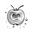 an apple juice box with an apple with "Are you Apple juice?" wrote under it tattoo design idea