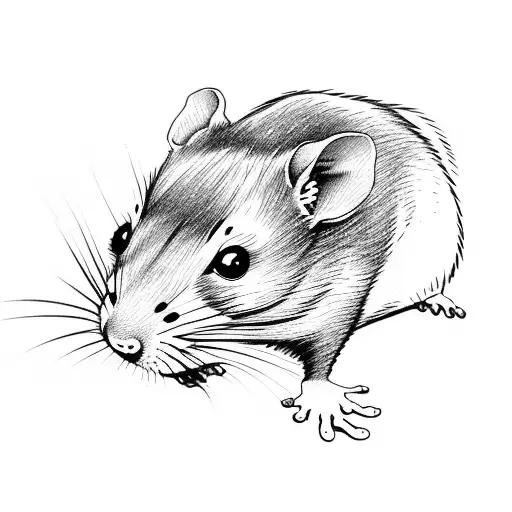 cute rat tattoo design idea