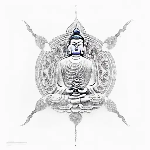 Buddhism, travel, charity work, nature tattoo design idea