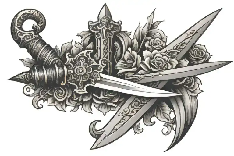dagger sword tattoo design idea
