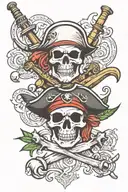 pirates Jolly Roger tattoo design idea