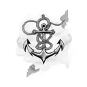 anchor and caduceus tattoo design idea