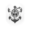 anchor and caduceus tattoo design idea