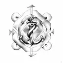 anchor and caduceus tattoo design idea