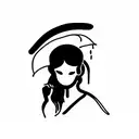 line tattoo of vietnamese woman in a bote tattoo design idea