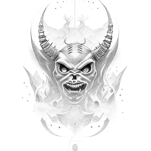 demon child tattoo design idea