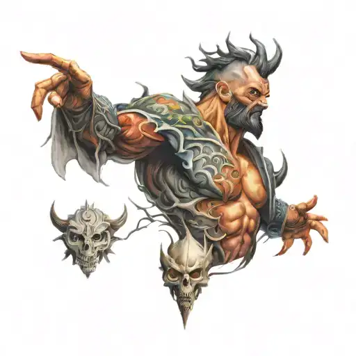 Diablo Sleeve incorporating my kids tattoo design idea