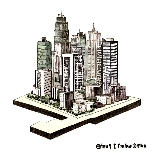 Draw Brooklyn city buildings designed with a motivational quote  tattoo design idea