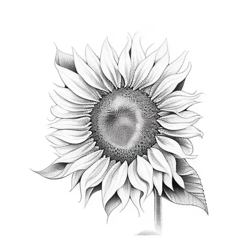 Sunflower tattoo design idea
