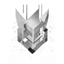 a ractagular bar with sharp edges that is filled with black color in contrast going from the darkest till the brightest  tattoo design idea