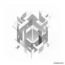 a ractagular bar with sharp edges that is filled with black color in contrast going from the darkest till the brightest  tattoo design idea