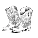 cowboy boots with small pig wearing cowboy hat tattoo design idea