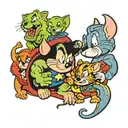 tom and jerry, poppies, super man, hulk, Micky mouse and Cartoon Network  tattoo design idea