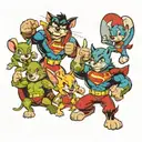 tom and jerry, poppies, super man, hulk, Micky mouse and Cartoon Network  tattoo design idea