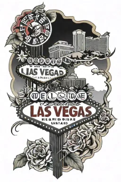 Las Vegas strip tattoo design idea