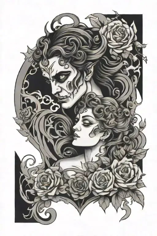 hades and persephone  tattoo design idea