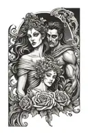 hades and persephone  tattoo design idea
