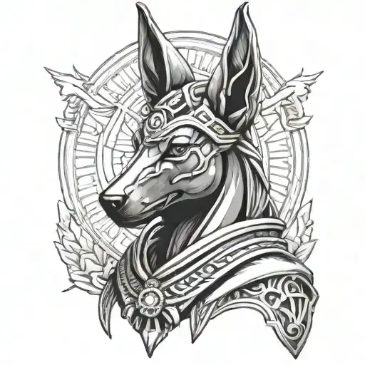 Anubis and Hikanbana tattoo design idea