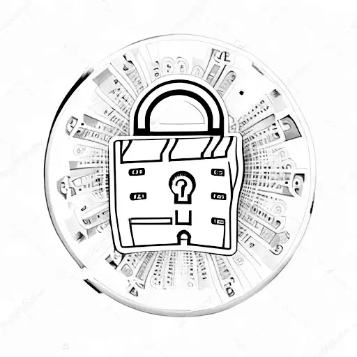 A movie clapperboard merged with a cybersecurity lock symbol tattoo design idea