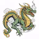 A smoking dragon tattoo design idea