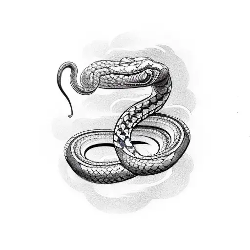 snake wrapping around sword tattoo design idea