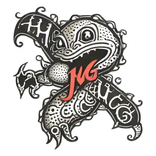 the word "hug" in Braille tattoo design idea