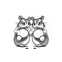 two hamsters boxing in a Ring  tattoo design idea