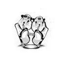 two hamsters boxing in a Ring  tattoo design idea