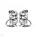 two hamsters boxing in a Ring  tattoo design idea