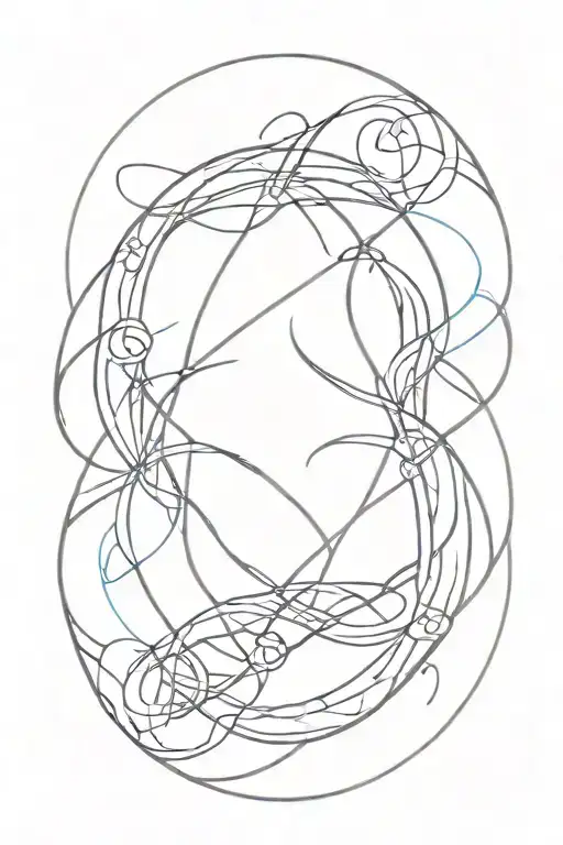 cancer and Aquarius symbol intertwined tattoo design idea