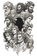 Zeus, Hercules, Hera, Athena, Apollo, Hades tattoo design idea