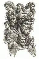 Zeus, Hercules, Hera, Athena, Apollo, Hades tattoo design idea