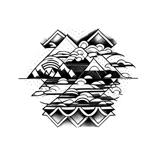 Premium Photo | Minimalist Karst Tattoo Design Majestic Pirin Mountains  Silhouette
