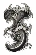 fractal eliot waves crashing tattoo design idea
