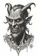 krampus satan gory horror face  tattoo design idea