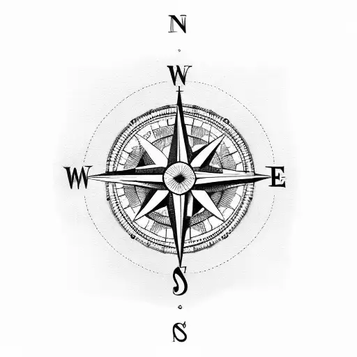 compass camera heart tattoo design idea